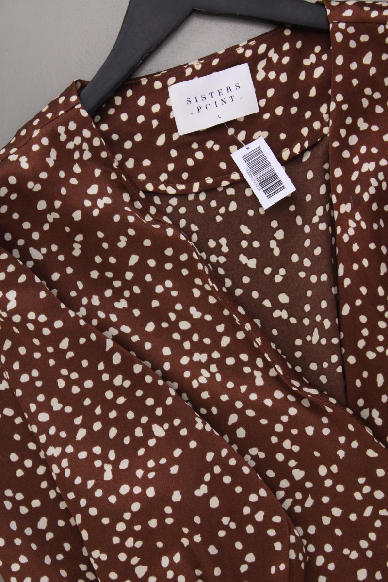 Sisters Point Wickelkleid Gr. L gepunktet 3/4 Ärmel braun aus Polyester