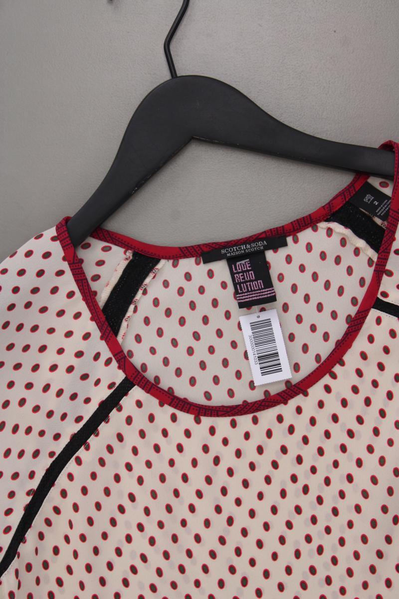 Scotch & Soda Kurzarmbluse Gr. 36 gepunktet creme