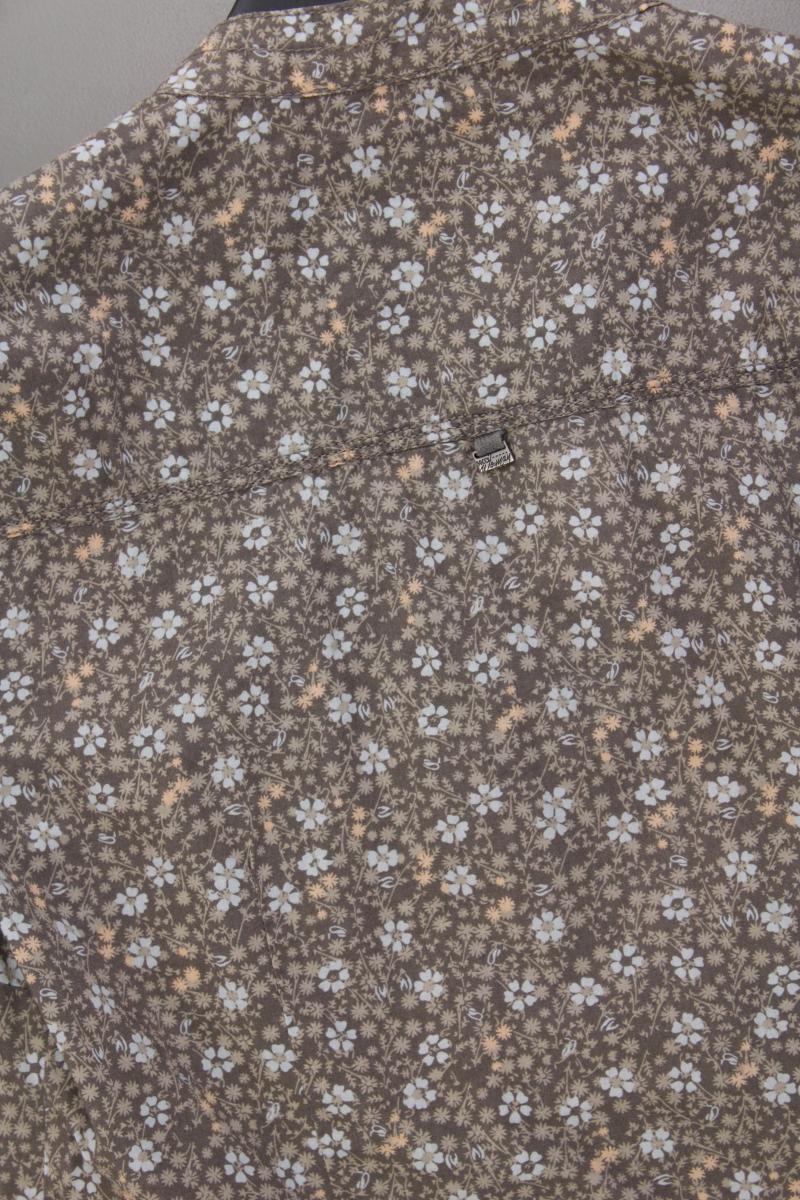 Soccx Kurzarmbluse Gr. 38 mit Blumenmuster braun aus Baumwolle