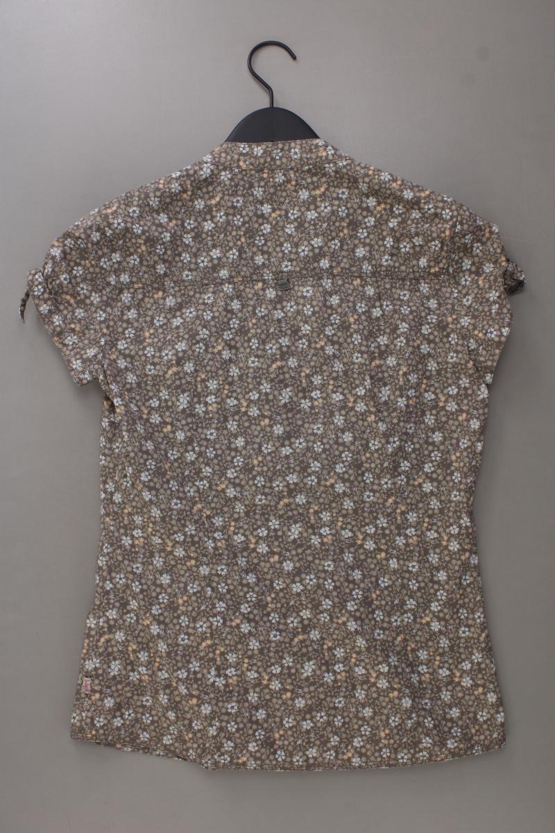 Soccx Kurzarmbluse Gr. 38 mit Blumenmuster braun aus Baumwolle