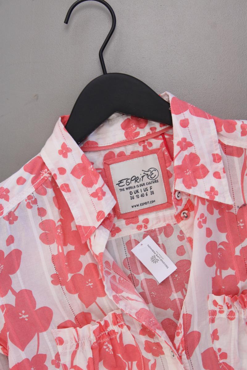 Esprit Kurzarmbluse Gr. 36 mit Blumenmuster rosa