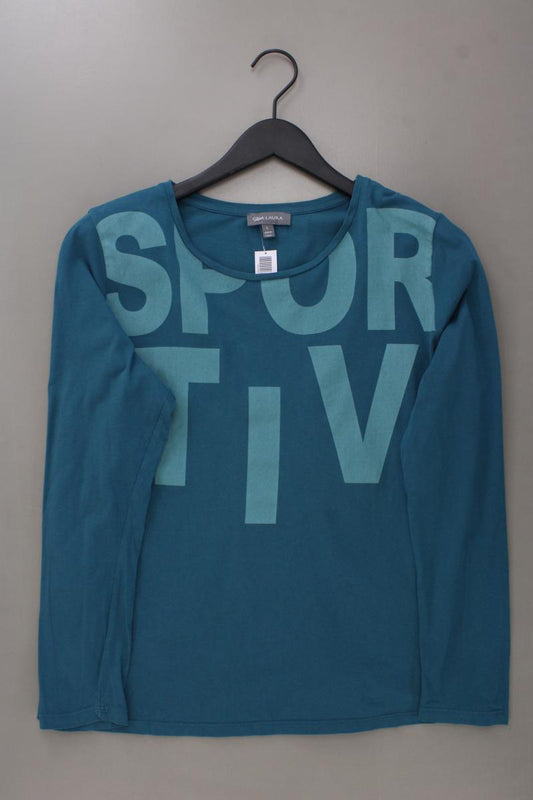 Gina Laura Longsleeve-Shirt Gr. L Langarm blau aus Baumwolle