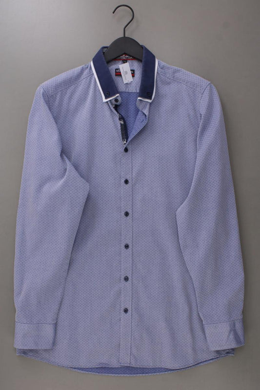 MARVELIS Langarmhemd für Herren Gr. Hemdgröße 44 blau aus Baumwolle