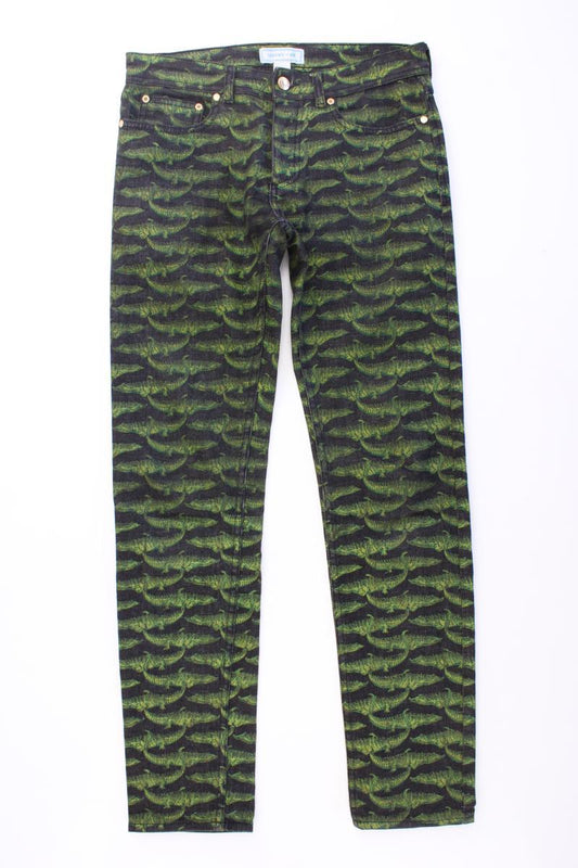Versace x H&M Alligator Print Gr. W29 grün aus Baumwolle