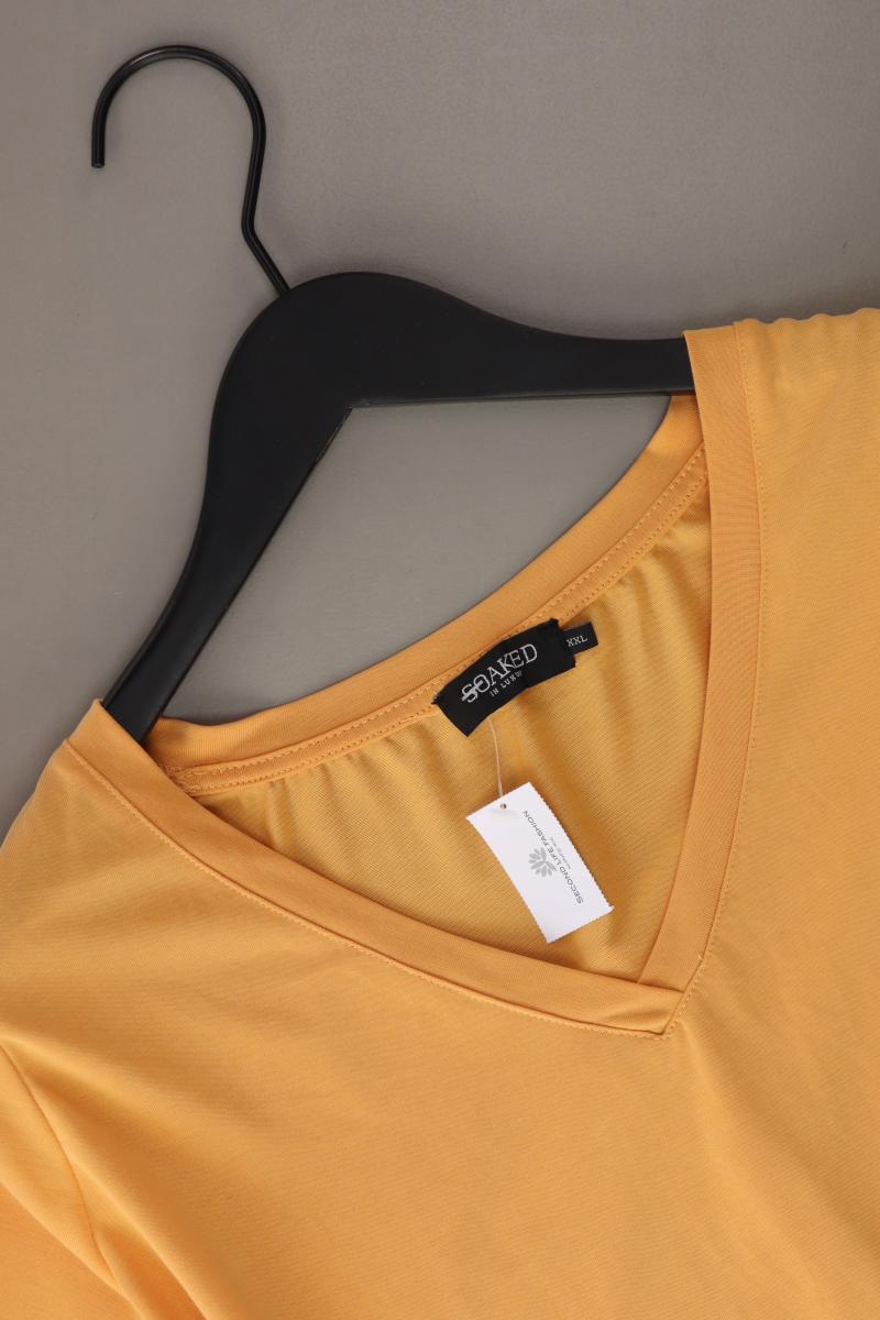 SOAKED IN LUXURY Shirt mit V-Ausschnitt Gr. XXL Kurzarm orange aus Modal