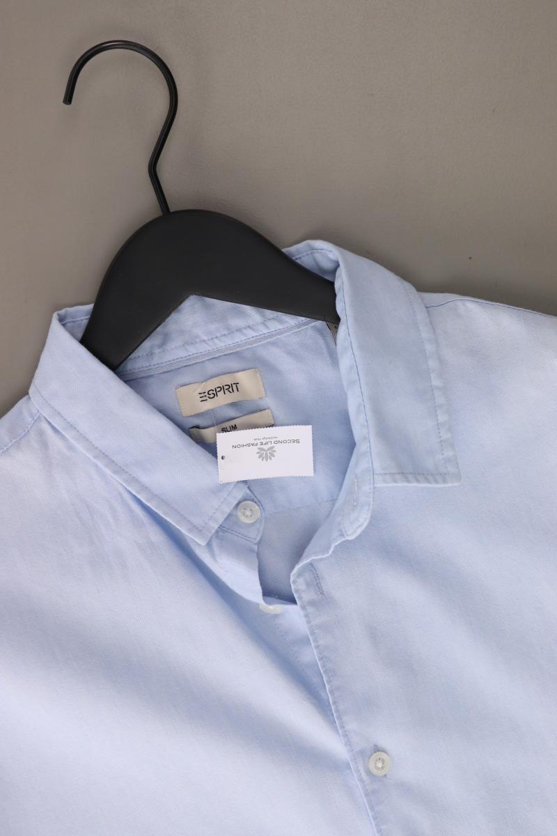 Esprit Kurzarmhemd für Herren Gr. L blau aus Baumwolle