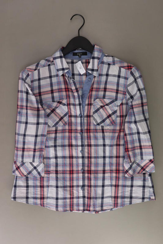 Bonita Karobluse Gr. 38 kariert 3/4 Ärmel blau aus Baumwolle