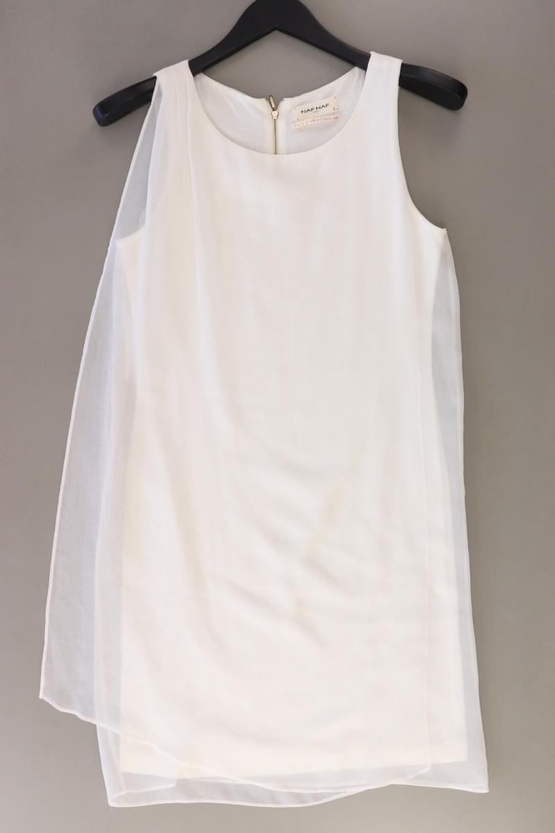 NAF NAF Chiffonkleid Gr. S Ärmellos weiß