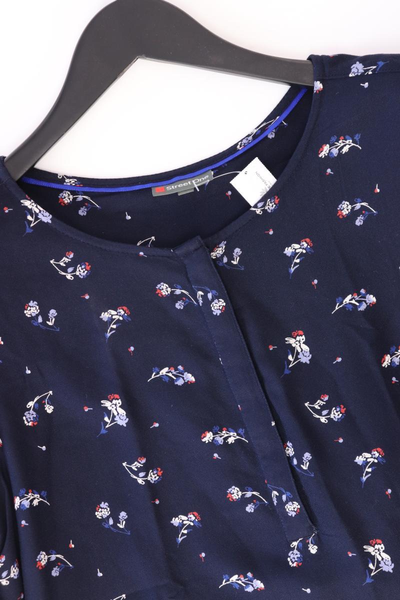 Street One Langarmbluse Gr. 36 mit Blumenmuster blau aus Viskose