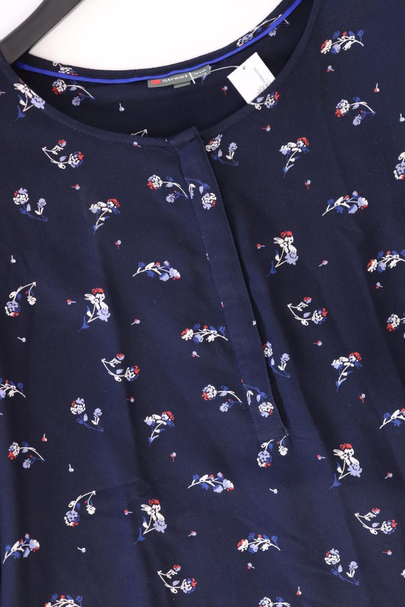 Street One Langarmbluse Gr. 36 mit Blumenmuster blau aus Viskose