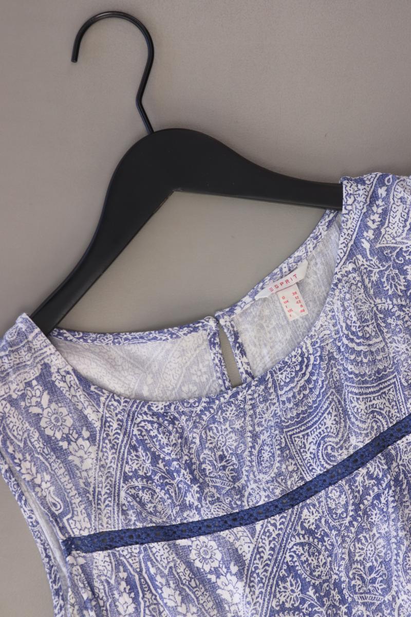 Esprit Midikleid Gr. 38 Ärmellos blau aus Viskose