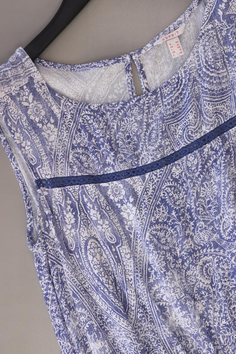 Esprit Midikleid Gr. 38 Ärmellos blau aus Viskose