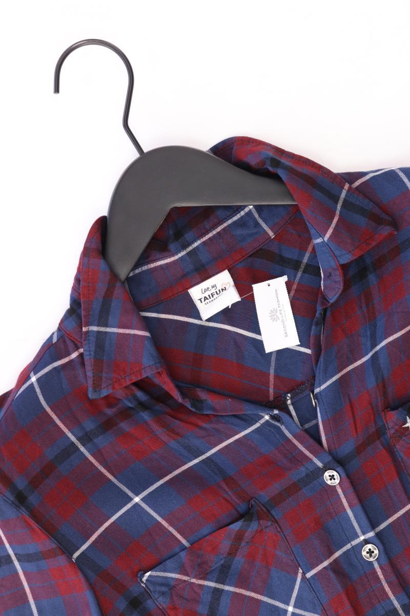 Taifun Longbluse Gr. 36 kariert mit Gürtel Langarm rot aus Baumwolle