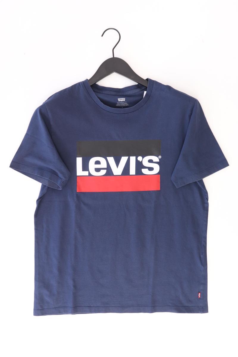 Levi's Printshirt für Herren Gr. M Kurzarm blau aus Baumwolle