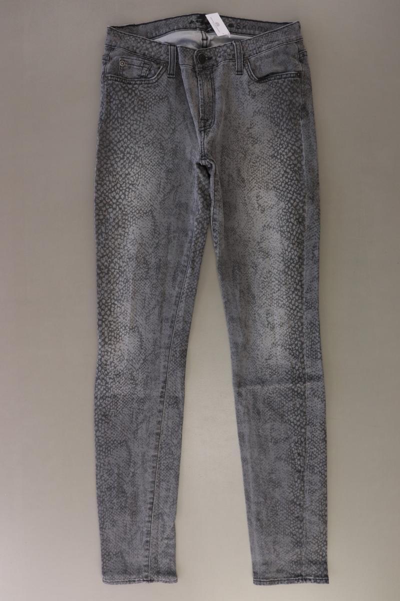 7 For All Mankind Straight Jeans Gr. W30 mit Tierdruck grau aus Baumwolle