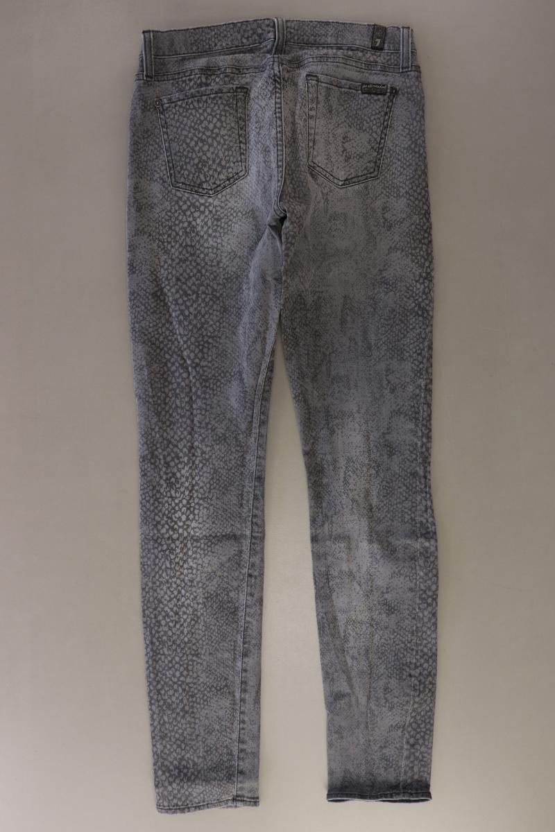 7 For All Mankind Straight Jeans Gr. W30 mit Tierdruck grau aus Baumwolle