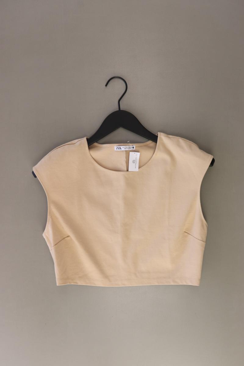 Zara Crop Top Gr. L creme aus Baumwolle