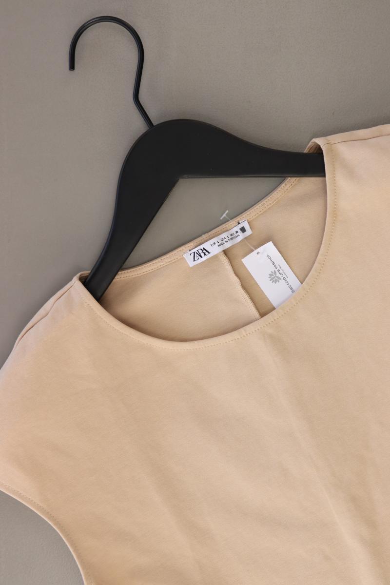 Zara Crop Top Gr. L creme aus Baumwolle