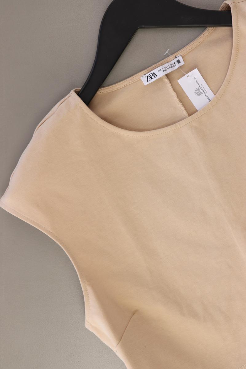 Zara Crop Top Gr. L creme aus Baumwolle