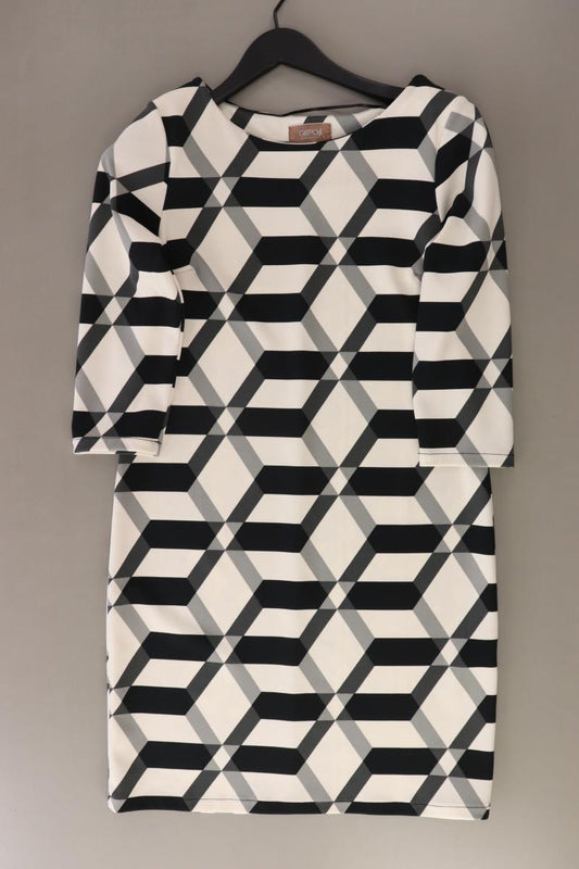 Cartoon Midikleid Gr. 36 geometrisches Muster 3/4 Ärmel creme aus Polyester