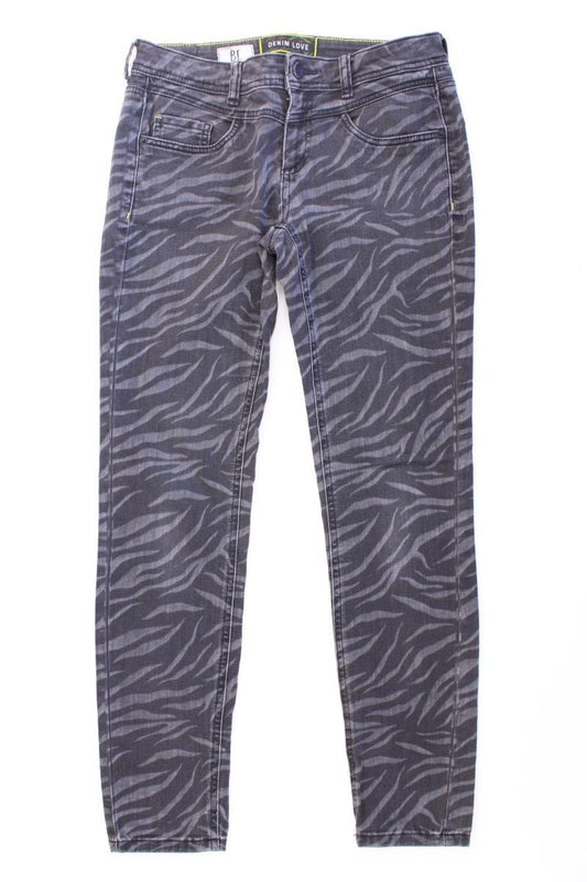 Street One Skinny Jeans Gr. W27 mit Tierdruck grau aus Baumwolle