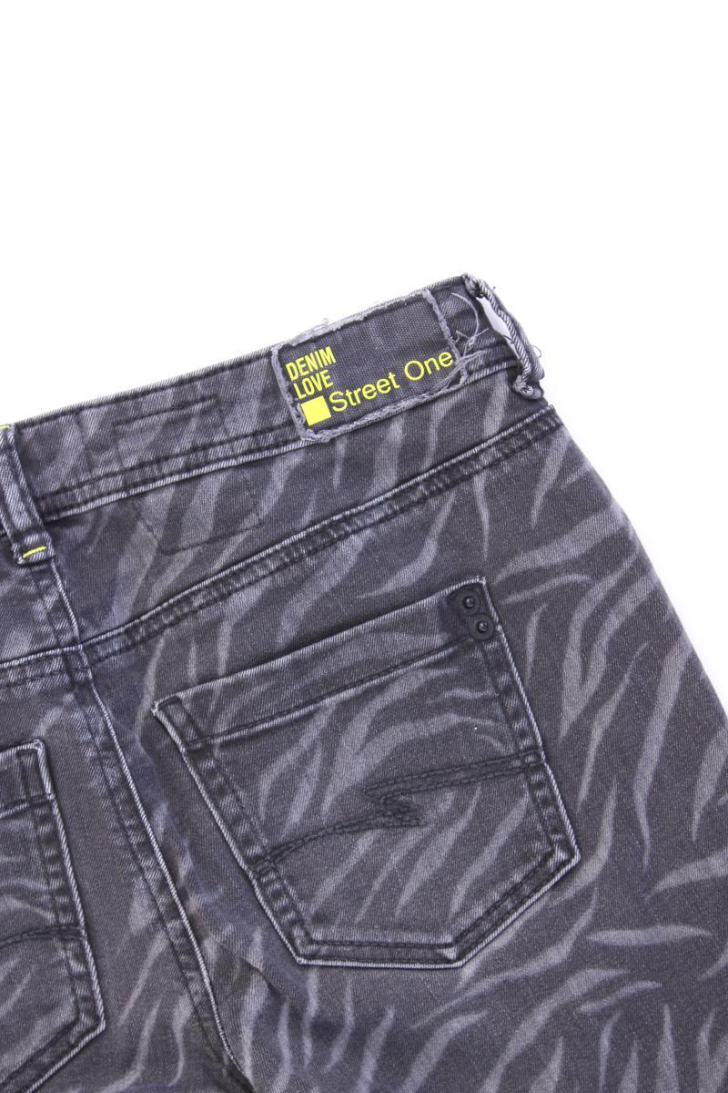 Street One Skinny Jeans Gr. W27 mit Tierdruck grau aus Baumwolle