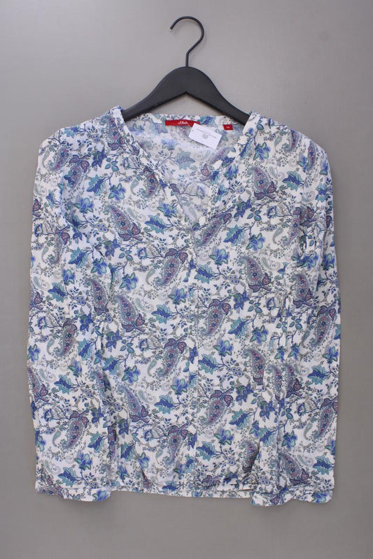 s.Oliver Langarmbluse Gr. 36 mit Paisleymuster blau aus Viskose