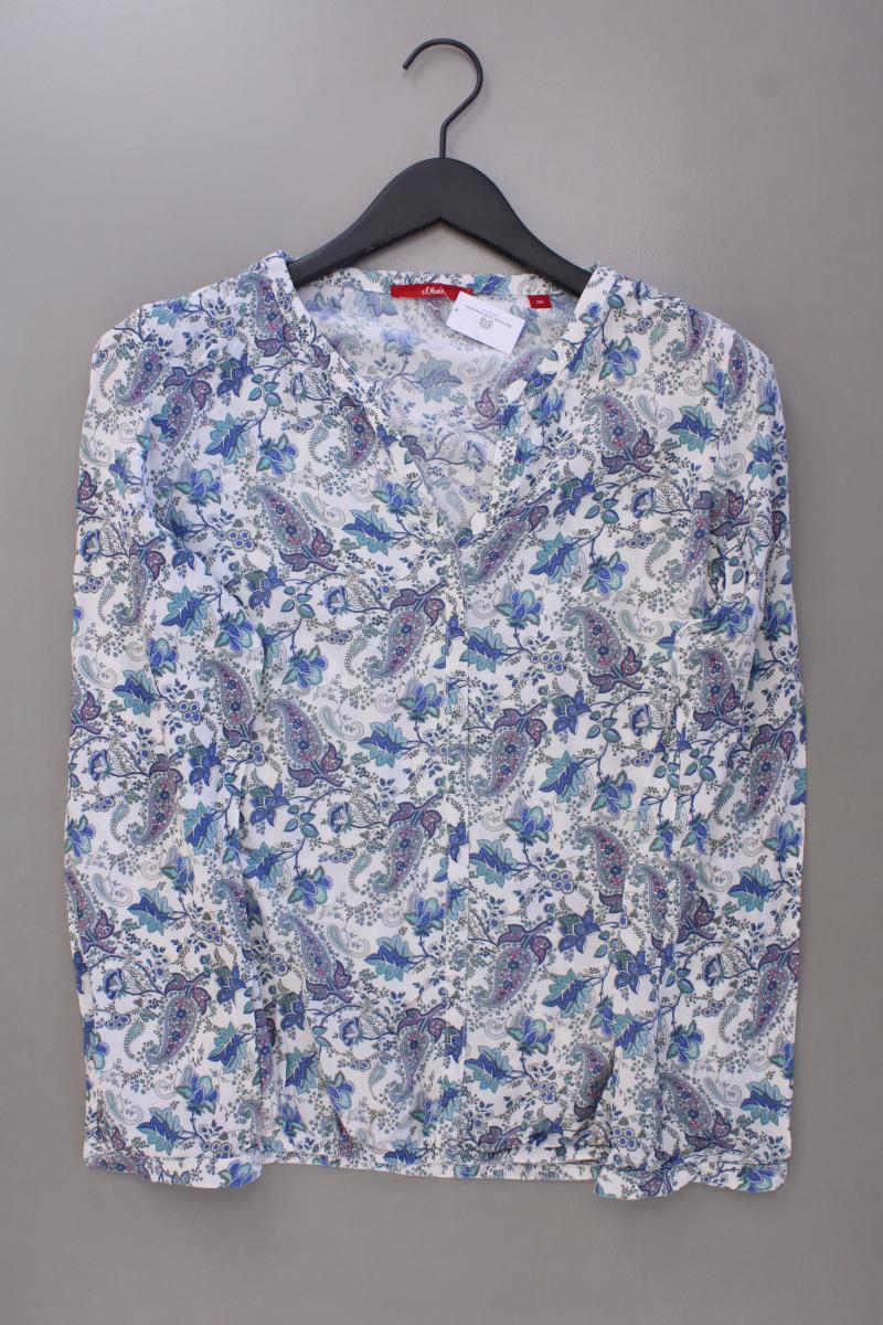 s.Oliver Langarmbluse Gr. 36 mit Paisleymuster blau aus Viskose