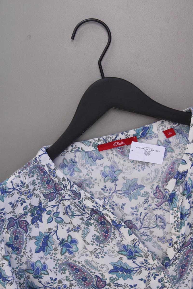 s.Oliver Langarmbluse Gr. 36 mit Paisleymuster blau aus Viskose