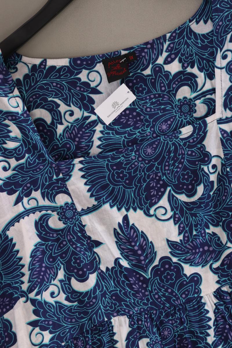 Aller Simplement Bluse Gr. XL Kurzarm blau aus Baumwolle