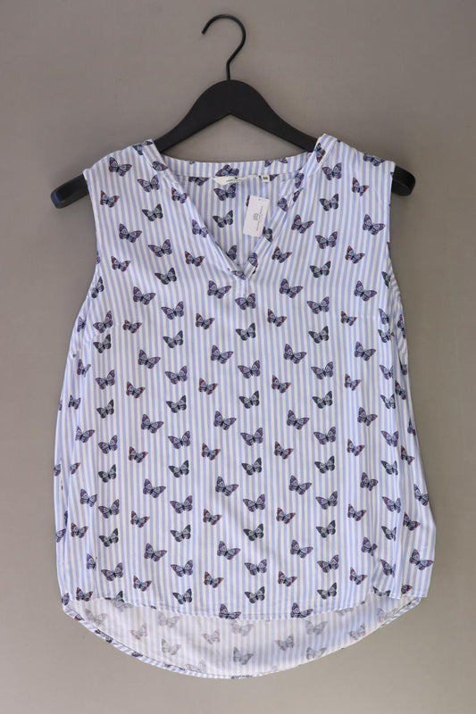Tom Tailor Ärmellose Bluse Gr. 38 gestreift blau aus Baumwolle