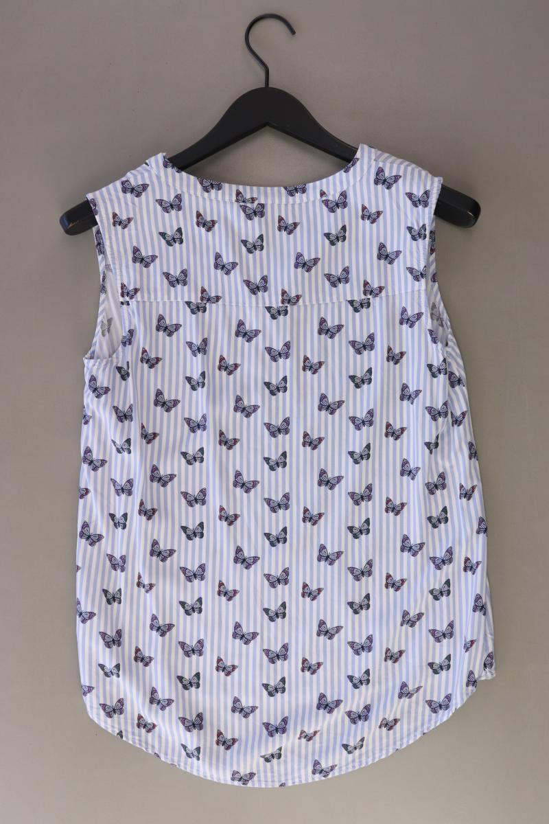 Tom Tailor Ärmellose Bluse Gr. 38 gestreift blau aus Baumwolle