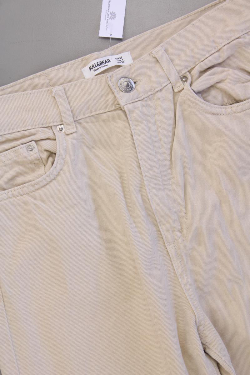 Pull&Bear Wide Leg Jeans Gr. 36 creme aus Baumwolle