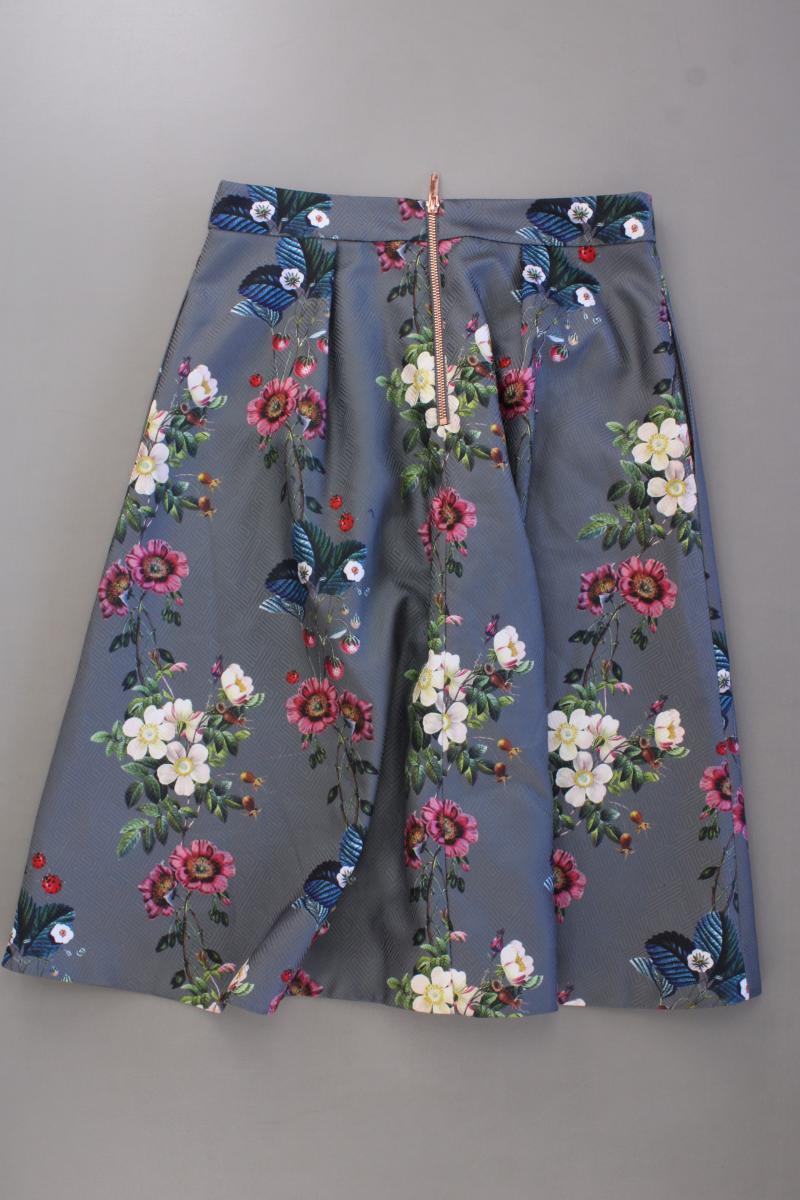 Ted Baker Midirock Gr. 36 mit Blumenmuster mehrfarbig aus Polyester