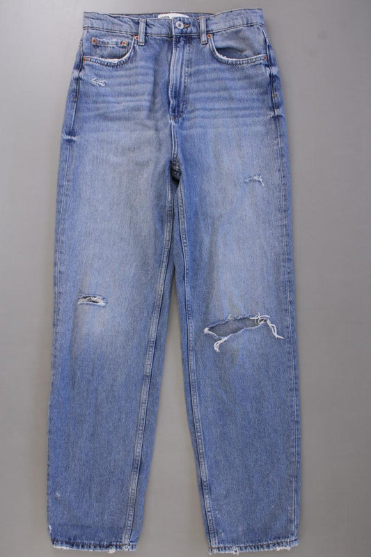 Zara Straight Jeans Gr. 36 blau aus Baumwolle