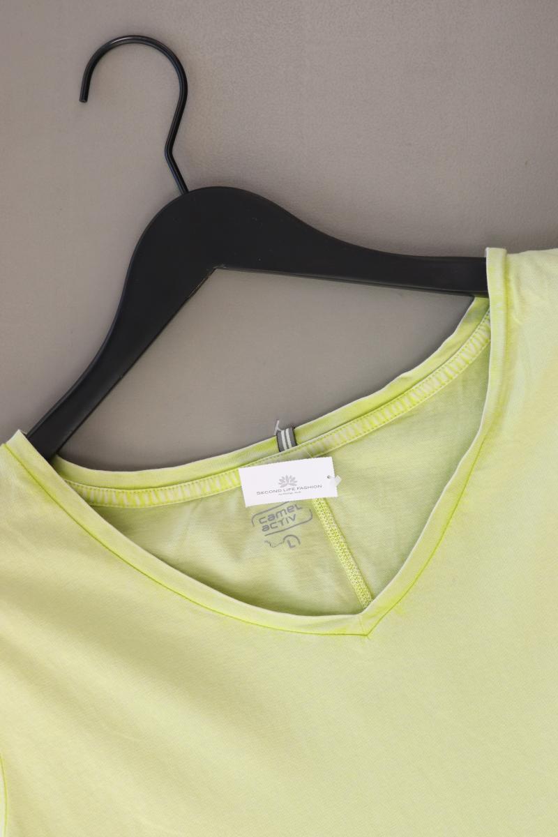 camel active Shirt mit V-Ausschnitt Gr. L Kurzarm gelb aus Baumwolle