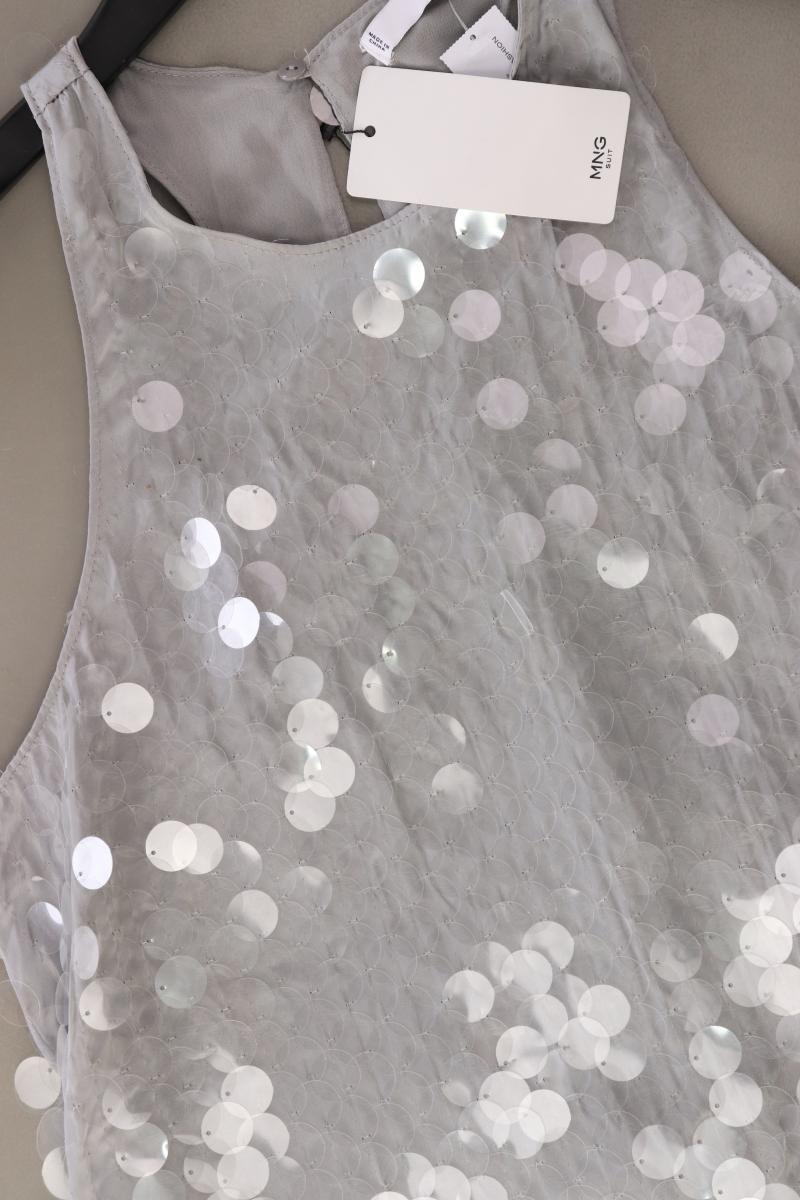 Mango Abendkleid Gr. M neu mit Etikett Ärmellos mit Pailletten grau