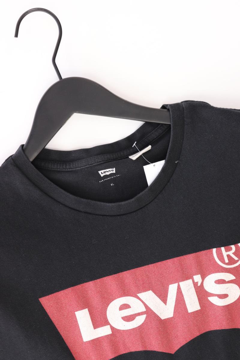 Levi's Printshirt für Herren Gr. XL Kurzarm schwarz aus Baumwolle