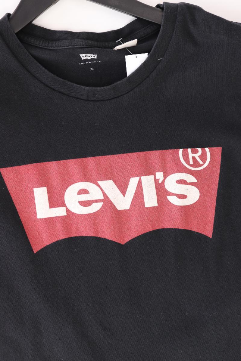 Levi's Printshirt für Herren Gr. XL Kurzarm schwarz aus Baumwolle