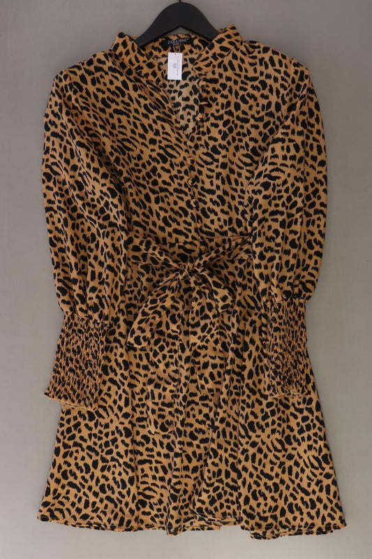 Zabaione Langarmkleid Gr. L mit Tierdruck braun aus Polyester