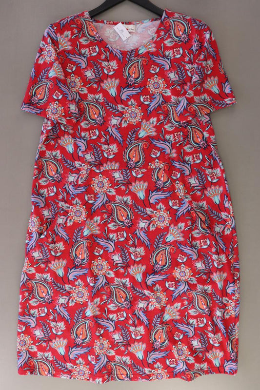 Helena Vera Kurzarmkleid Gr. XXL mit Blumenmuster rot aus Viskose