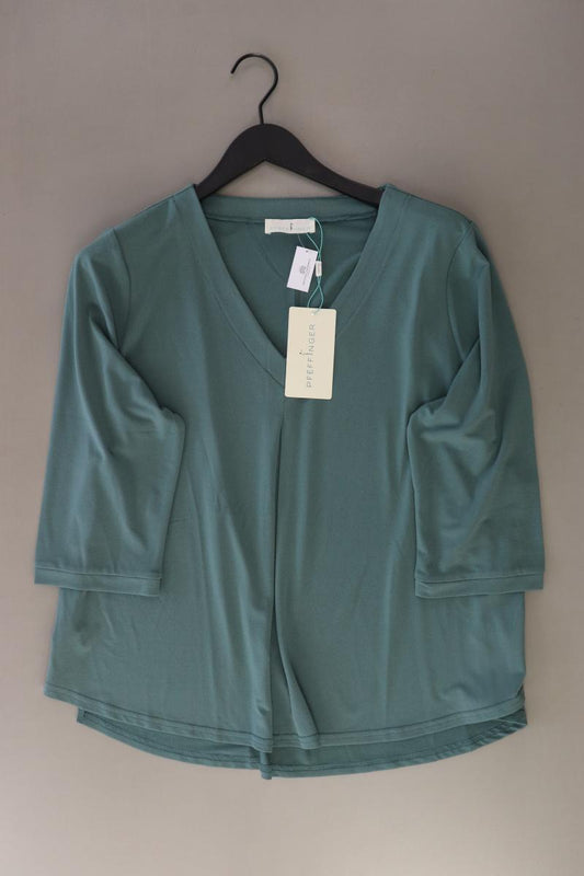Pfeffinger Regular Bluse Gr. 46 neu mit Etikett 3/4 Ärmel türkis aus Polyester