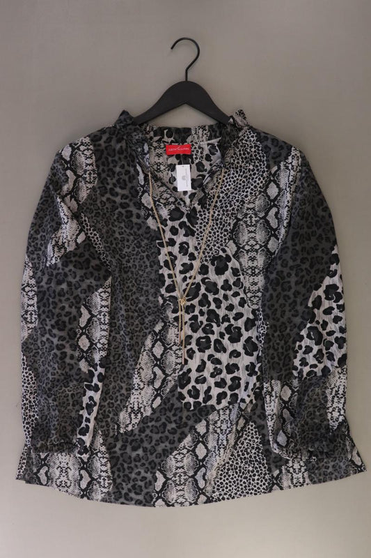 Judith Williams Regular Bluse Gr. 46 mit Tierdruck 3/4 Ärmel grau aus Polyester