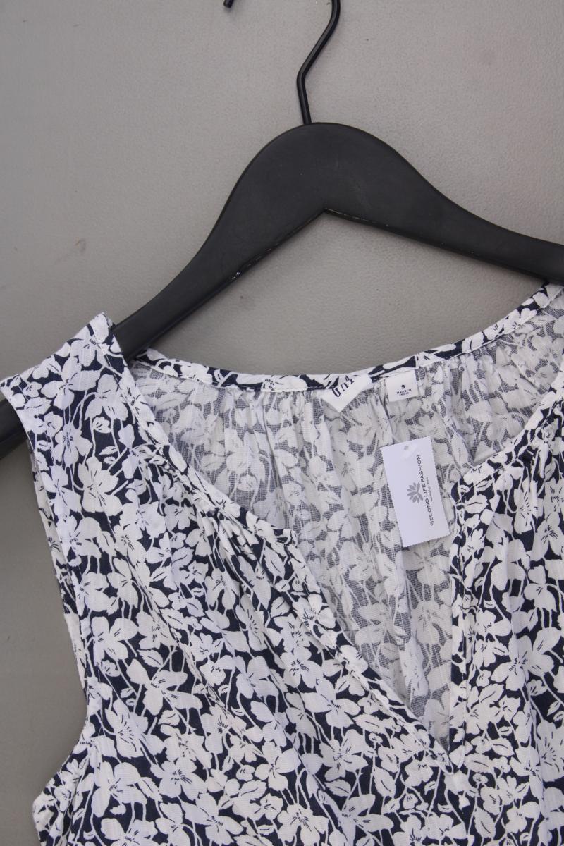 GAP Ärmellose Bluse Gr. S mit Blumenmuster blau aus Baumwolle