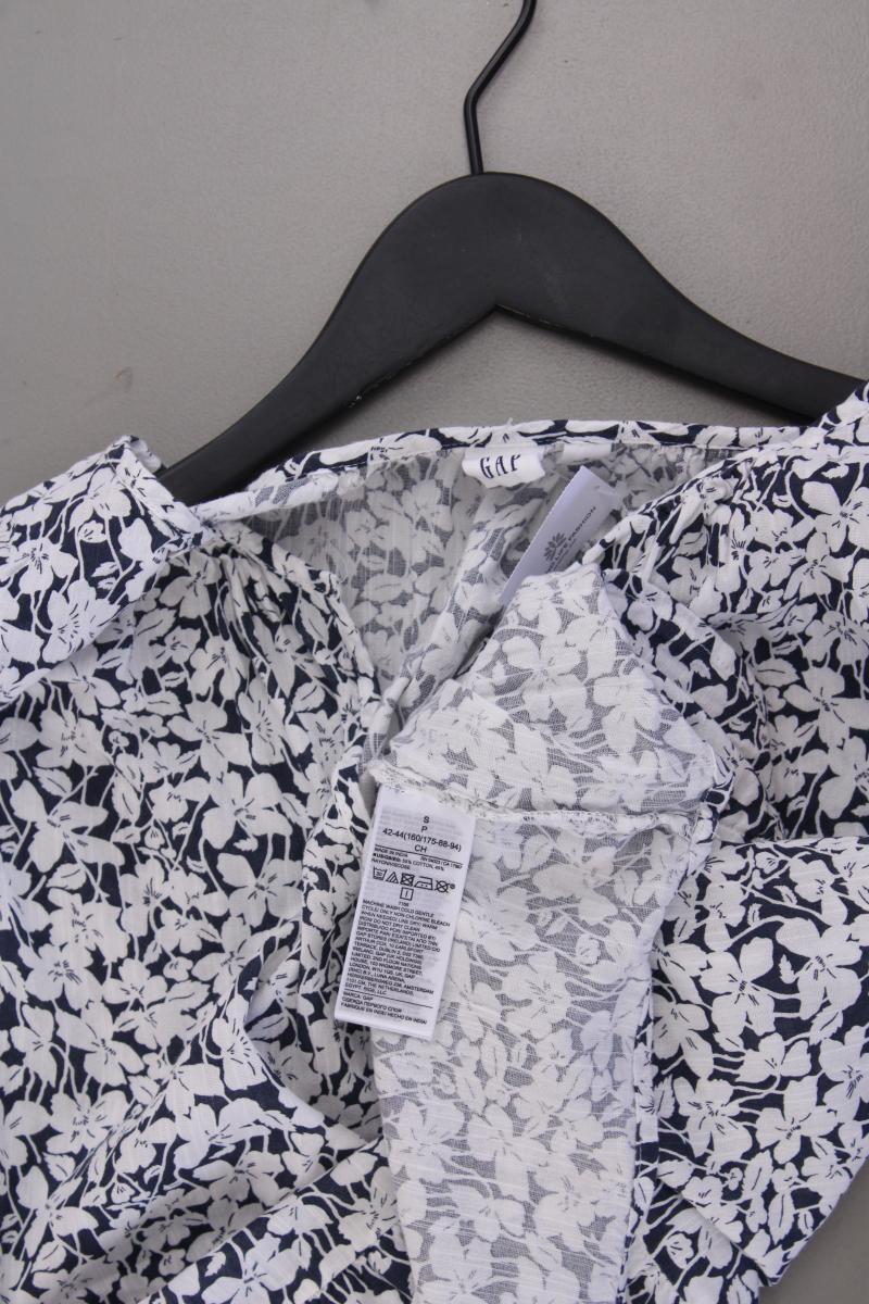 GAP Ärmellose Bluse Gr. S mit Blumenmuster blau aus Baumwolle