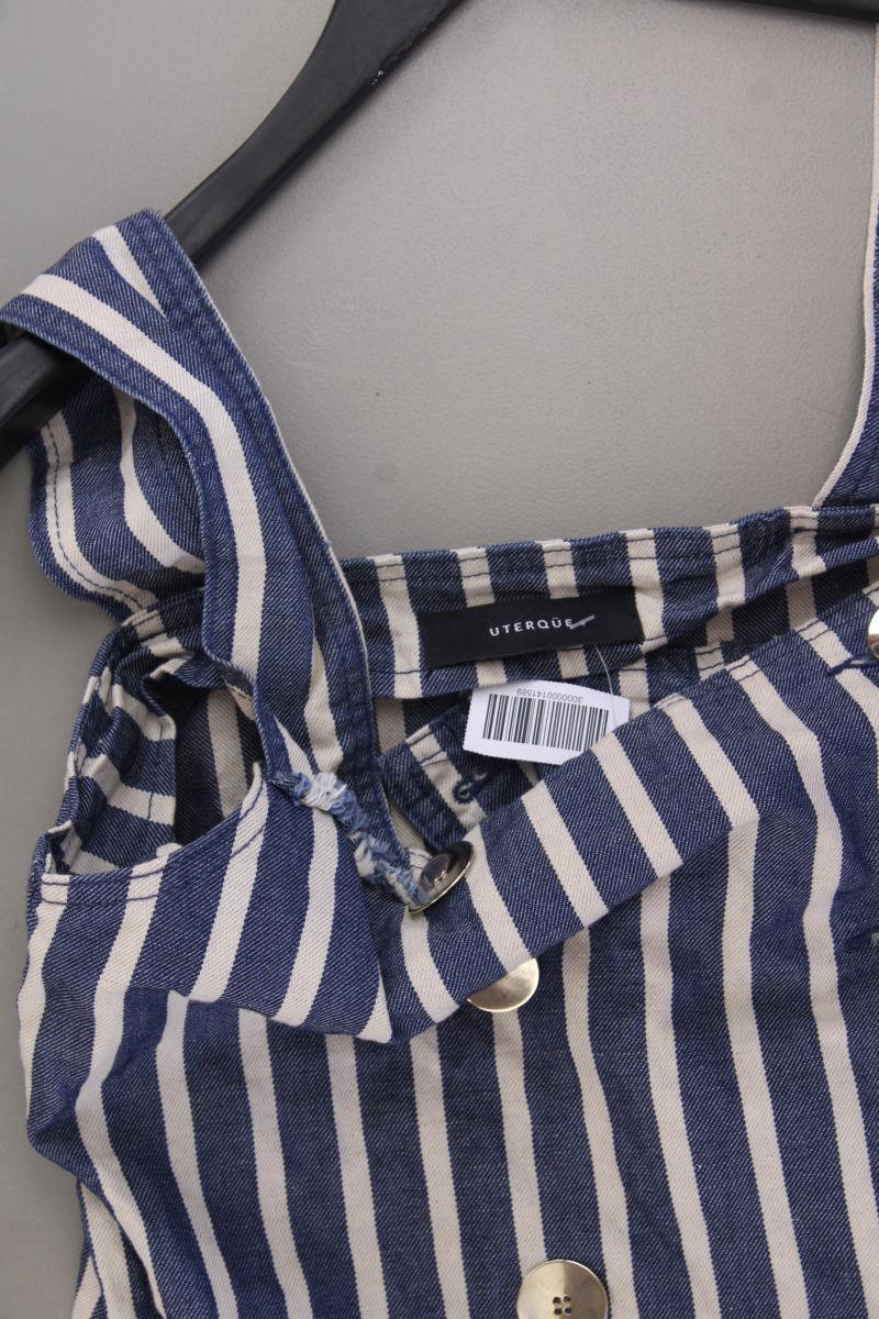 UTERQUE Trägerkleid Gr. M gestreift blau aus Baumwolle