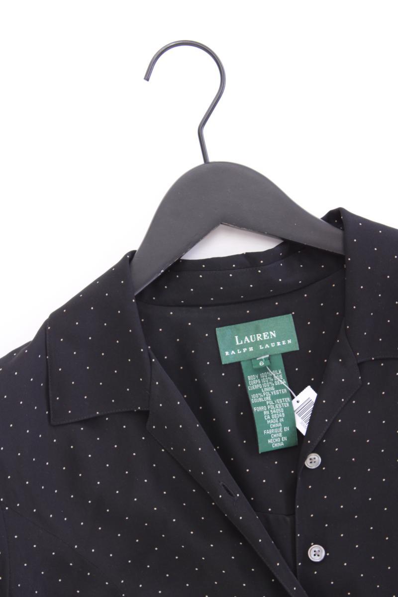 LAUREN Ralph Lauren Seidenkleid Gr. US 6 (M) gepunktet Kurzarm Vintage schwarz