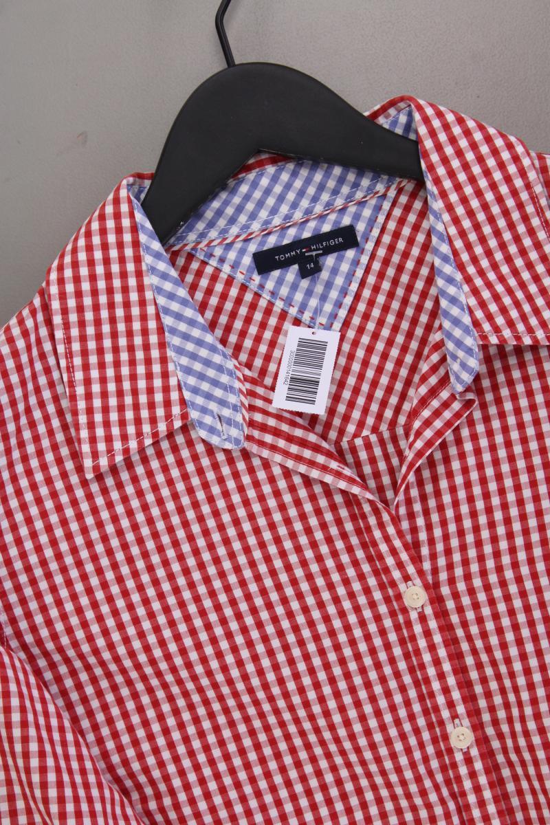 Tommy Hilfiger Karobluse Gr. UK 14 (L) kariert Langarm rot aus Baumwolle