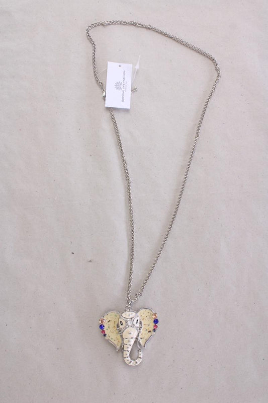 Lange Kette mit Elefantenanhänger silber