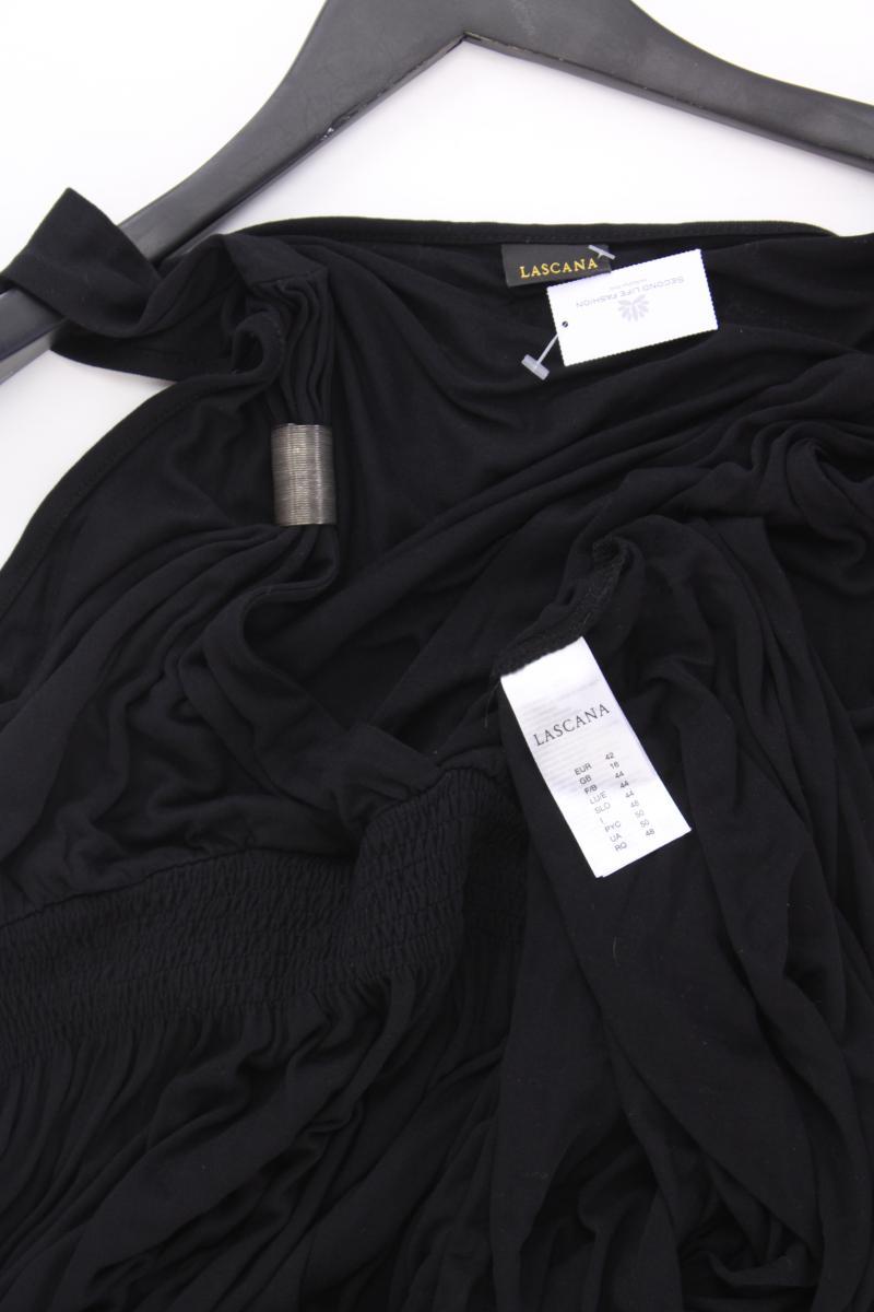 Lascana Jerseykleid Gr. 42 Kurzarm schwarz aus Viskose